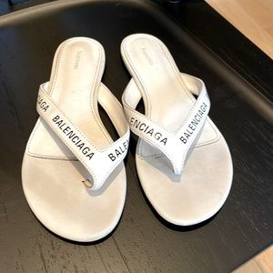 Balenciaga white Flip-Flops
